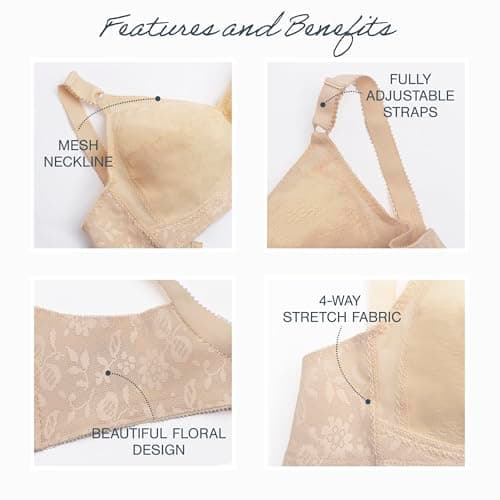 Playtex Women's 18-Hour Sensational Support Wireless Full-Coverage Bra for Full Figures