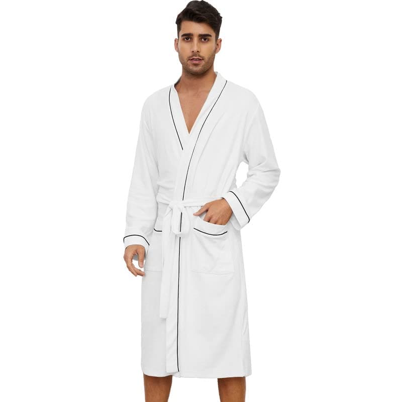 U2SKIIN Mens Terry Cloth Bathrobe, 100% Cotton Soft Robe for Men, Long Spa Skin-friendly Mens Robe