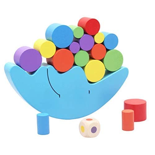 Wooden Stacking Blocks Balancing Game，Moon Equilibrium Game，Sorting Toy Balancing Moon Toy for Kids, Babies, Girls, Boys