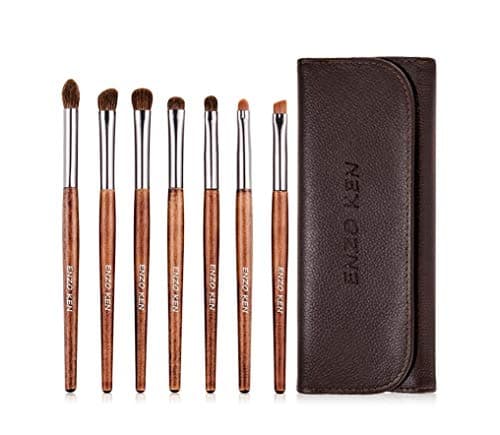 ENZO KEN Makeup Brushes Premium Soft Pony 7pc Makeup Brush Set For Cosmetic Make Up with Leather Brush Case,Eyeshadow Eye Shadow Eye Blending Brush Kit.