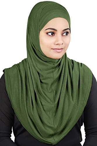 MyBatua 2-Piece Al-Amira Hijab with Under Scarf/Cap/Bonnet in Soft Viscose Jersey, Ready to Wear HJ-129