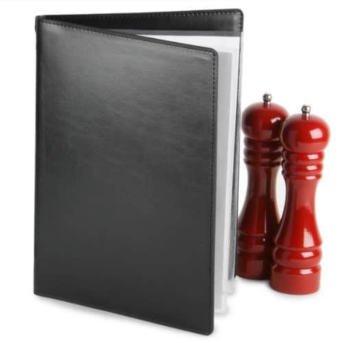 Carrick Douglas Menu Cover A4 Black | Faux Leather Menu Cover, Restaurant Menu Holder, Menu Folder
