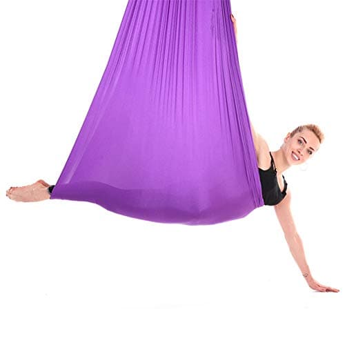 eecoo Yoga Hammock, Premium Aerial Silk Yoga Swing Nylon Mesh Yoga Swing Seamless Stitching Yoga Belt, Home Fitness Yoga Kit