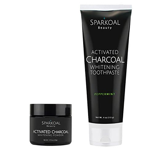 Charcoal Tooth Powder and Charcoal Toothpaste Pack - Teeth Whitening Organic Coconut Oil and Activated Charcoal - Made in USA - Best Natural Tooth Whitener - Removes Bad Breath and Stains