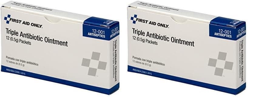First Aid Only 12-001 Triple Antibiotic Ointment Packet (Box of 12) (Pack of 2)
