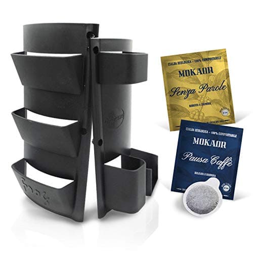 Mokaor Accessories Holder for Frog Coffee Machine- Coffee Pod Holder Stand, Cups Rack, Sugar Sachets and Stirrers Kit + Mokaor Coffee Pods Sample Kit