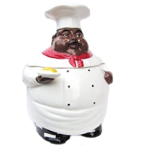 Black Chef large cookie jar