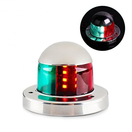 LEANINGTECH Boat Marine LED Navigation Lights Marine Navigation Lamp, SS316 Stainless Steel Shell, IP66 Red and Green LED for Boat Pontoon Yacht Skeeter, 10.5LM with CE & RoHS Certificate