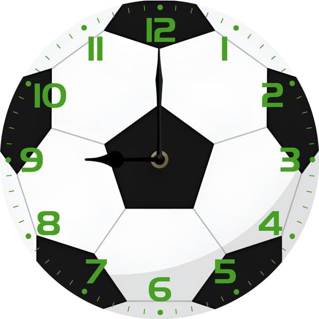 SRongmao Soccer Wall Clock Sport Sign 10inch Round Silent Non Ticking Wood Wall Clocks Battery Operated Easy to Read Decorative Wall Clock for Bedroom Living Room Man Cave Decor