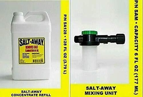 Salt Away, Gallon Concentrate with 6oz Mixing Unit Plus one Universal Motor flus