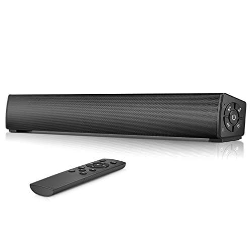 PC Soundbar, Wired & Wireless Home Theater Audio Stereo Sound Bar, Rechargeable Bluetooth Speakers, Portable Mini Soundbar with Remote Control for PC, Desktop, Smartphone, Tablet (RCA, AUX)