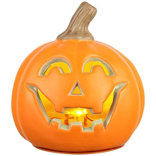 Holiday Living Pumpkin Pre-Lit Jack-o-Lantern with Constant Orange LED Lights (5.5-in)