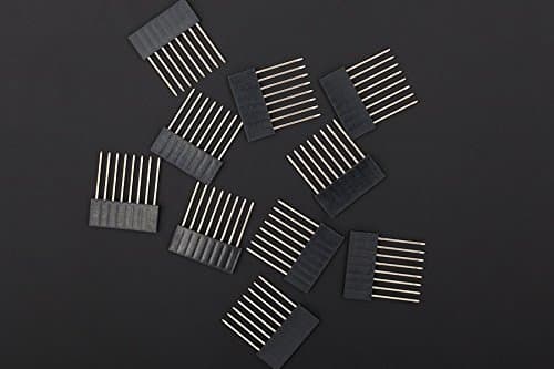 Angelelec DIY Open Source Stackable Header - 8 Pin (Extended),Female Header, With Extra Long Legs -- Great for Stacking Arduino Shields Pins are Spaced by 0.1".Size: 21 X 23 X 2.6 MM (Pins: 15MM)