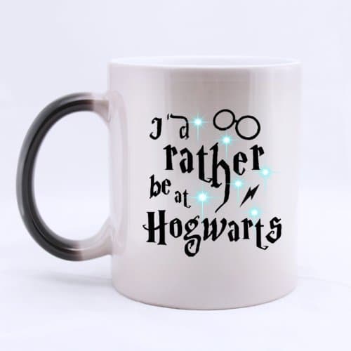 I'd Rather Be At Hogwarts Harry Potter- Funny Magic Morphing Mug 11oz Coffee Mugs or Tea Cup Cool Birthday/christmas Gifts for Men,women,him,boys and Girls