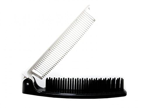 Bilson beard comb + brush, foldable, black and white