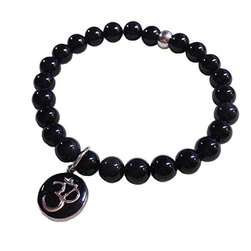 Edgy Soul Black Obsidian Bracelet with Ohm Charm