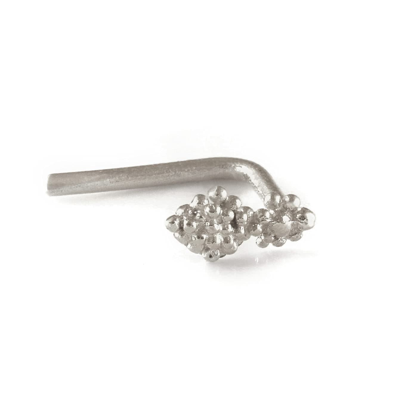 Indian Silver Nose Stud, Dainty Nose Ring Stud Piercing, Tikka Nose Piercing/Earring, Handmade Jewelry by Alagia