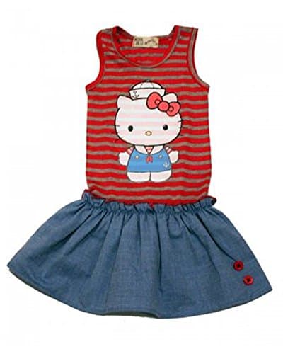 Misha Lulu Girls' Cute Sailor Hello Kitty Summer Dress Size 2T