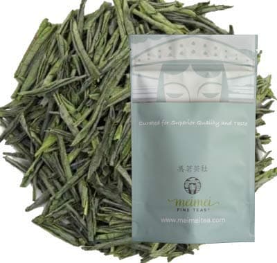 MeiMei Fine Teas First Grade Liu An Gua Pian Green Tea - Chinese Loose Leaf Tea High Mountain Ecologically Grown - High Antioxidants Very Floral Refreshing (2 oz)