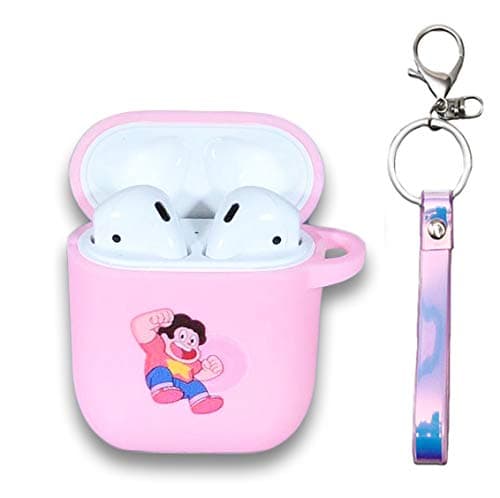Cute AirPods Case Steven Universe. Slim Silicone Case with Keychain for Apple AirPods. Shockproof, Protective. Apple AirPods Keychain. Unisex Cartoon Steven Universe (Steven/Pink)