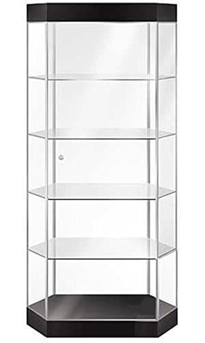 Hexagonal Tower Display in Black 75H x 36W x 20D Inches