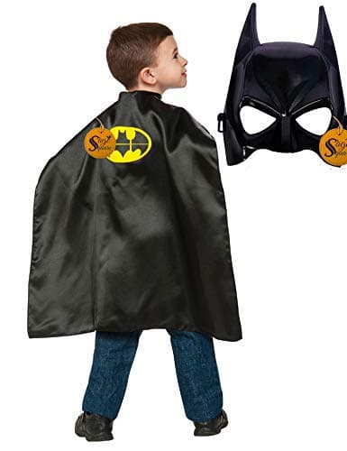 sage square bat-man mask & cape for costume parties, cosplay, birthday parties & dress-up (combo)-Black