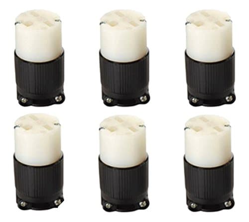 NEMA 6-15 Grounding Connectors | 5-Pack | 15A 250V AC, 2 Pole 3 Wire, cUL Listed