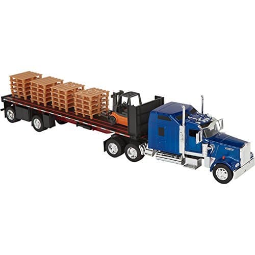 Northern Tool & Equipment Die-Cast Truck Replica - Kenworth W900 Flatbed with Forklift, 1:32 Scale, Model# SS10263A