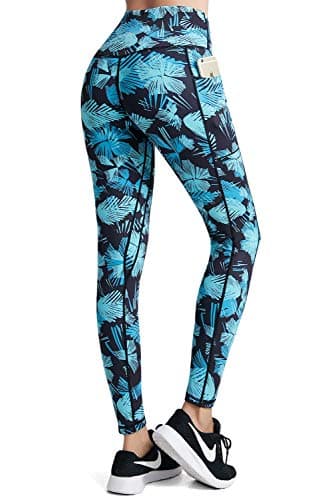 FETY Women's High Waisted Pattern Leggings Full-Length Yoga Pants