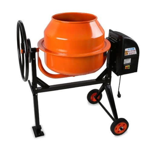 EBERTH 120L Concrete Mixer (230 V, Hand Wheel, 2 Wheels, Base Plate, Robust Engine, Sturdy Rack)