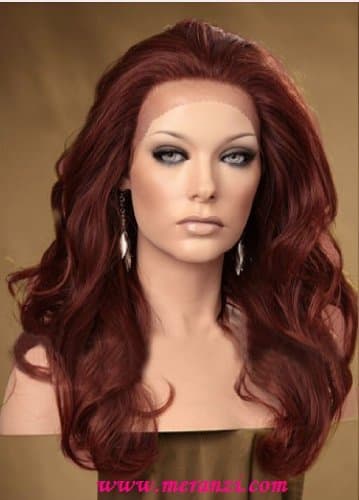 Melantha Lace Front Full Wig Hand Tied Synthetic Hair Wavy Heat Resistant Hair Wig (20", #99j)
