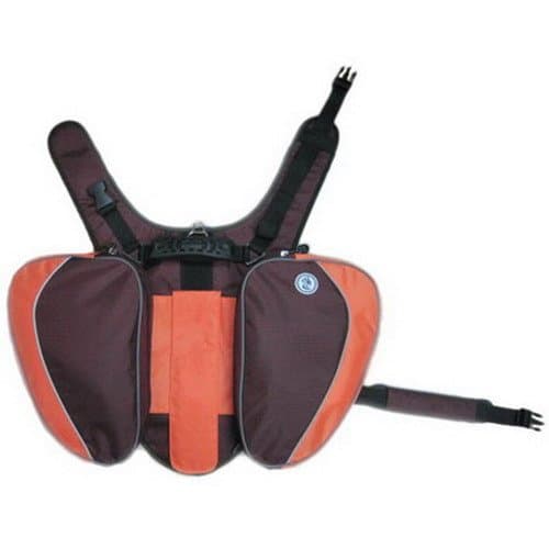 Petelligence Agapios Dog Backpack, Large, Brown/Orange
