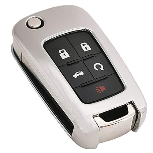 Silver Soft TPU Key Fob Cover Case Remote Jacket Shell Glove for Chevy Chevrolet Equinox Encore Camaro Cruze Malibu Impala Buick Regal Lacrosse GMC Terrain