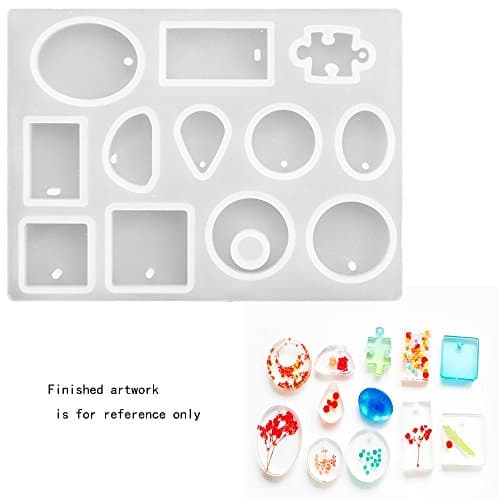 Jewelry Casting Molds Silicone Resin Jewelry Molds With Hanging Hole For Diy Jewelry Craft Making
