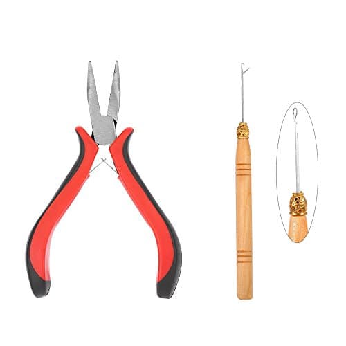 PARAHAIR Needle Nose Plier with Pulling Needle for Micro/Nano Ring Link Hair Extensions