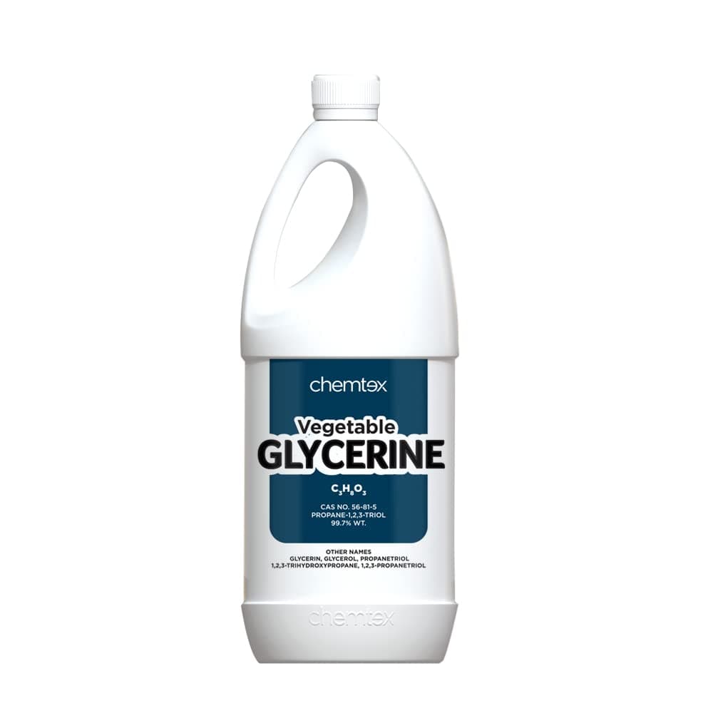 Chemtex Vegetable Glycerine | Glycerol | Glycerine | 99.7% Purity | For use as Emulsifier, Sweetener, Humectant | Non-GMO, Gluten & Parabens Free 1L