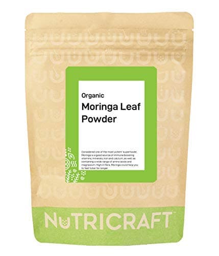 Nutricraft Organic Moringa Powder - 1kg, 100% Pure Superfood, High in Antioxidants, Vitamins, Minerals, and Fibre, for Smoothies and Savory Dishes - Vegan, Gluten-Free, and Raw Diet-Friendly