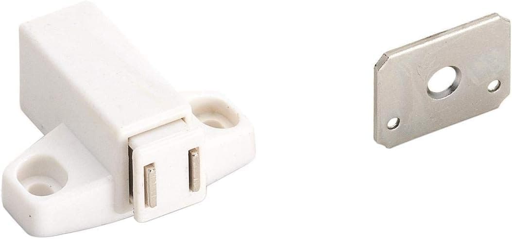 Amerock | Touch Cabinet Catch | White | 1-11/16 inch (43 mm) Length | 1 Pack | Door Catch | Cabinet Door Latch