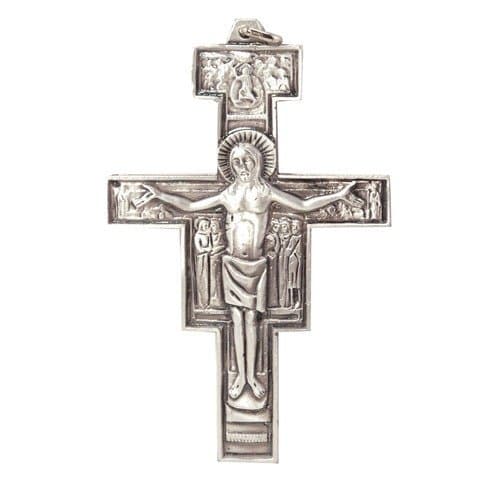 Crucifix Metal 4.5 cm x 6 cm high. Metal Franciscan San Damiano Cross