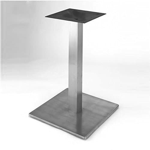 Nikai Bar Height Stainless Steel Square Table Base, 21 inch W x 21 inch D x 40-3/4 inch H, Single 3 inch Column