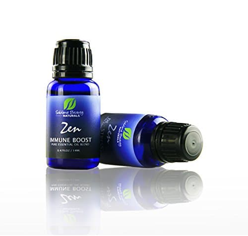 Zen IMMUNE BOOST ESSENTIAL OIL BLEND. Topical & Aromatherapy Organic Oils to Encourage Detox, Wellness & Strong Immune System. With Oregano, Cinnamon, Eucalyptus, Clove, Frankincense & More