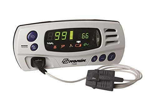 Nonin 7500 - Portable Tabletop Pulse Oximeter with Alarms - Adult Clip Sensor 9 ft (Patient Over 66 pounds) 8000AA-3
