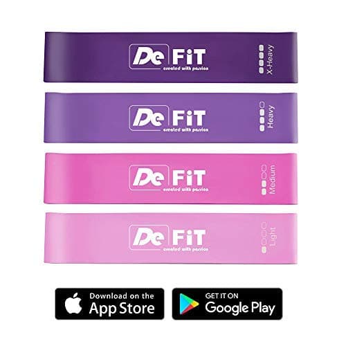 Premium Resistance Booty Bands - Thick Elastic Bands for Legs and Butt – Set of 4 Butt Workout Resistance Bands + Carry Bag + Unique Workout iOS/Android App + Videos + eBooks + Nutrition Guide