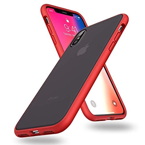 Humixx Shockproof Series iPhone Xs Max case,[Military Grade Drop Tested] Translucent Matte case with Soft Edges, Shockproof and Anti-Drop Protection Case Designed for Apple iPhone Xs Max-Red(2018)