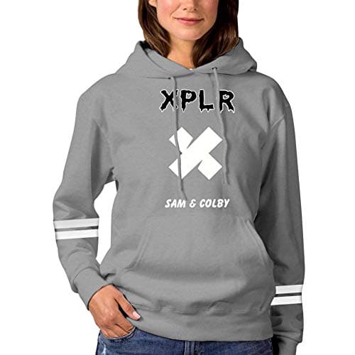 Womens Hoodie Overnight-Series X Sweatshirt Pullover Graphic Hooded Long Sleeve Funny Sweater L Gray