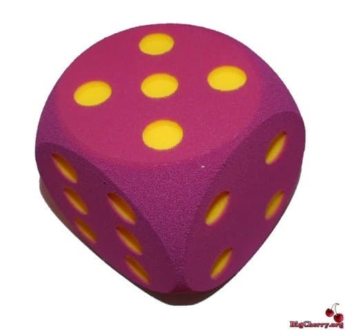 Big Cherry Giant Dice! One 16cm (160mm) Giant Foam Die, in Purple