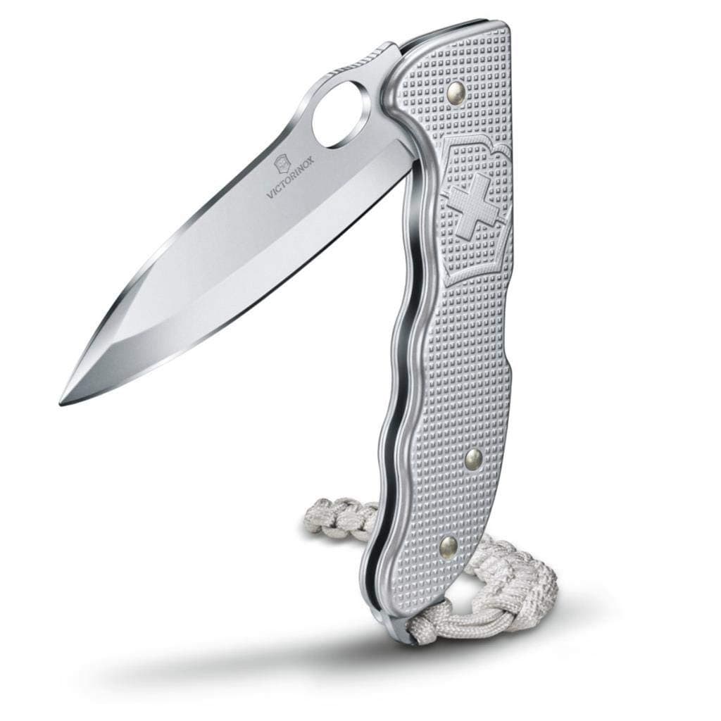 Hunter Pro Alox Large Pocket Knife with Lock Blade and Lanyard Hole - Silver