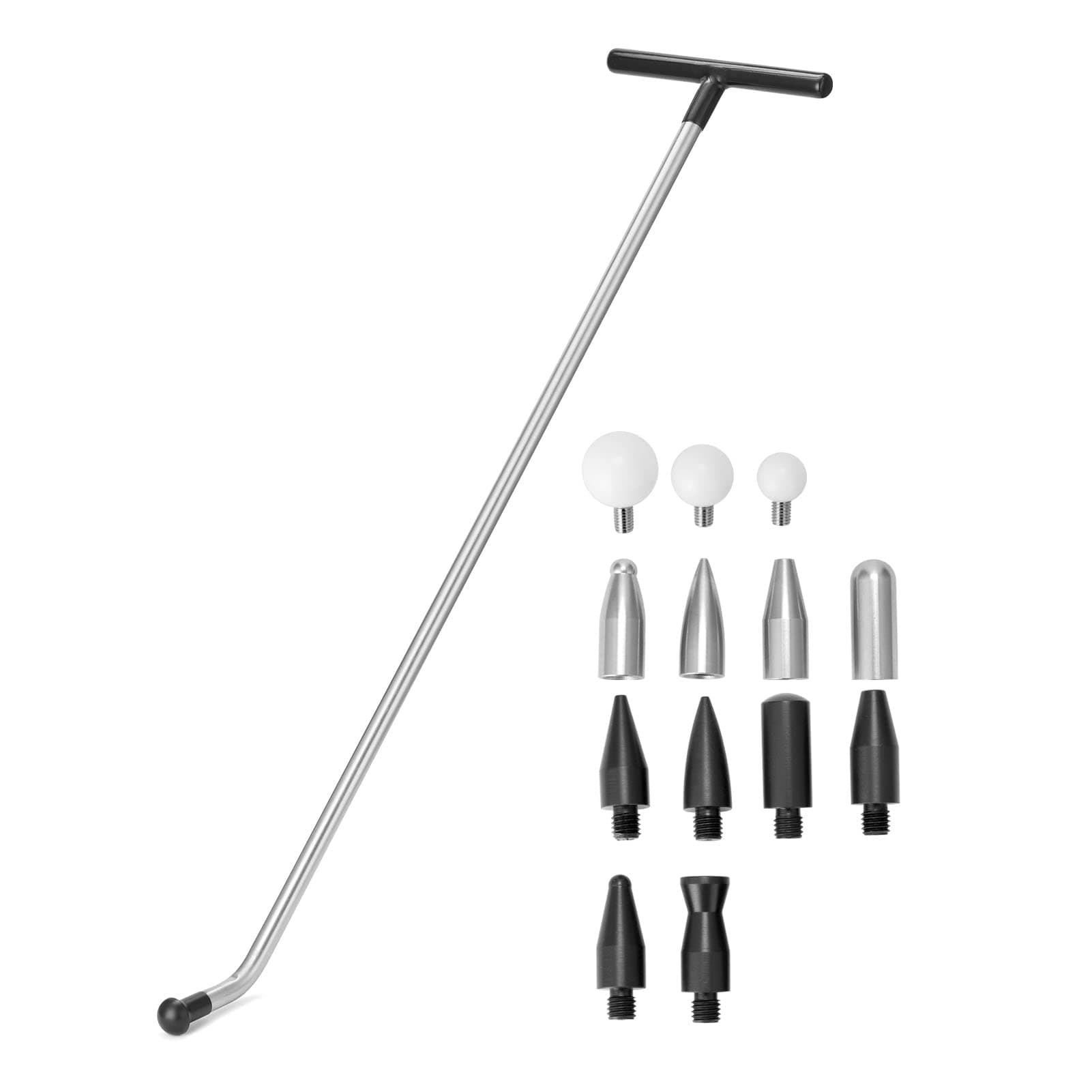 Eacam Paintless Dent Removal Rods - Car Paintless Dent Repairing Tools Kits with Repairing Heads, Car Body Dent Removal of Hail Dents and Door Ding