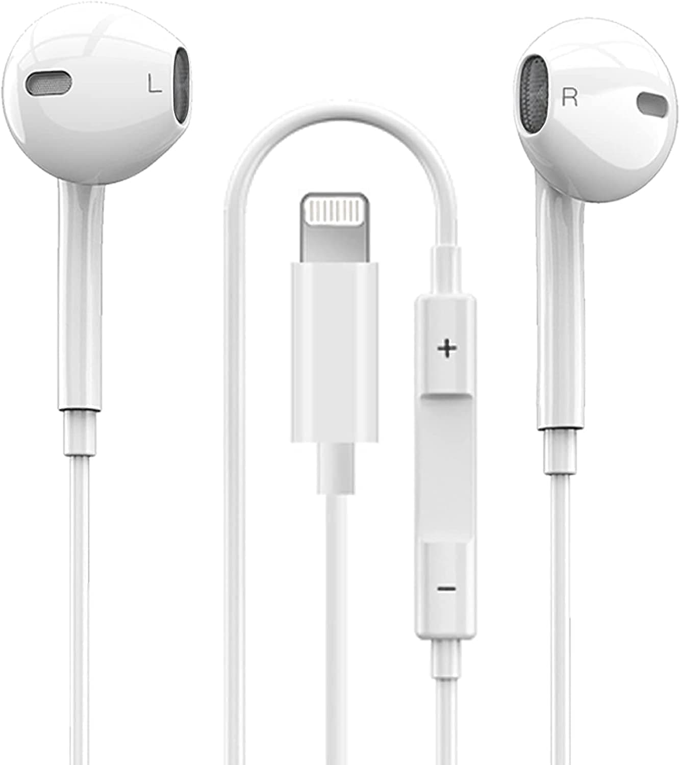 Wired Headphones,HiFi-Audio Stereo Noise Isolating Earbuds,Wired Earbuds with Mic+Volume Control Compatible with 13/12/11//Xs Max/Xr/Xs/X/8/7Support All iOS System
