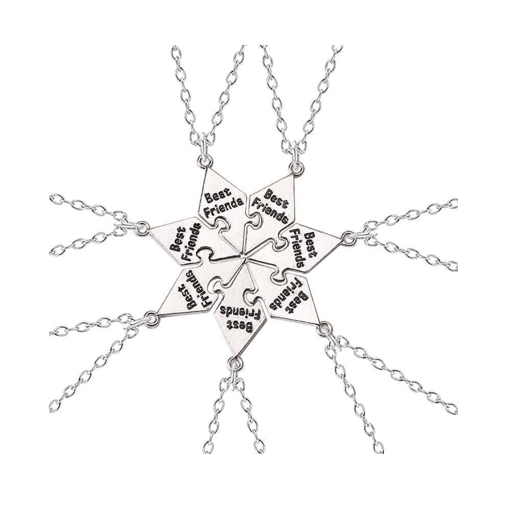 Multi Puzzles Best Friends Forever Necklaces Stainless Steel Engraved Heart Pendant Set Friendship Necklaces Gifts